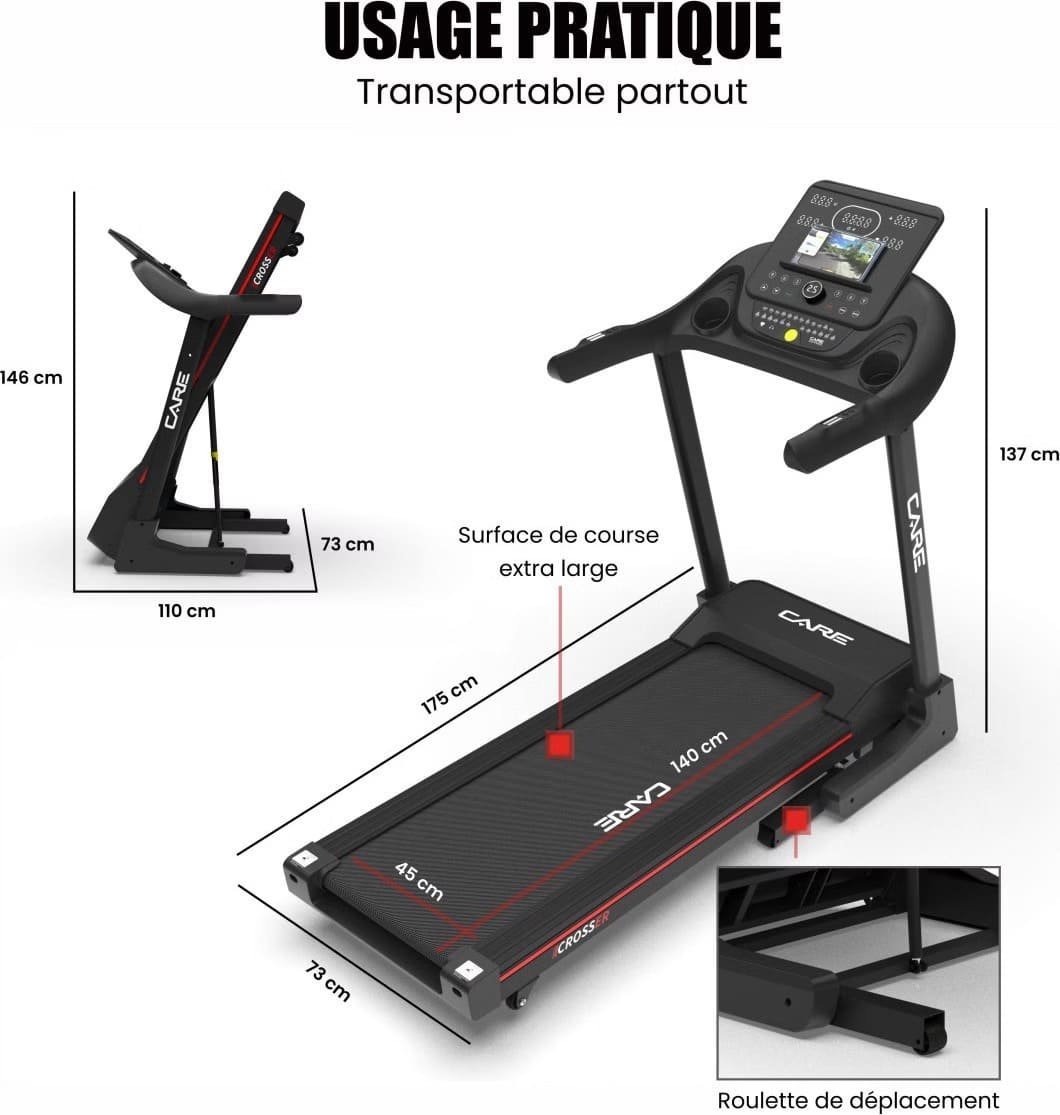 Tapis de course connecté Care Fitness CROSSER - KINOMAP – Image 2