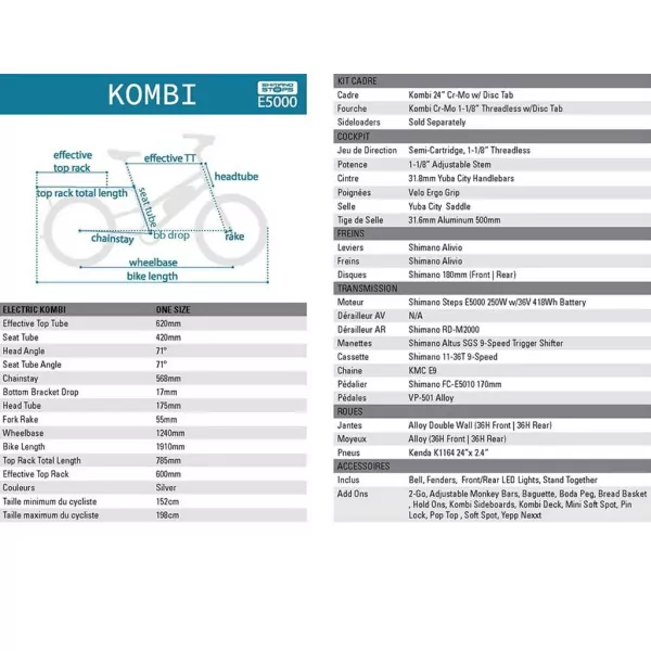 Vélo cargo électrique Yuba Kombi E5 – Image 2